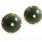 Goldtone Green & Faux Pearl Cufflinks 04222014 by Swank