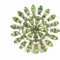 Light Green Rhinestones Matching Brooch & Earrings By B. David 102014