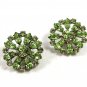 Light Green Rhinestones Matching Brooch & Earrings By B. David 102014