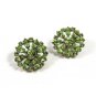 Light Green Rhinestones Matching Brooch & Earrings By B. David 102014