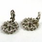 Light Green Rhinestones Matching Brooch & Earrings By B. David 102014