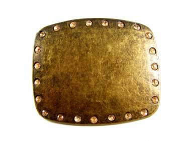 Ladies Brassy Look & Rhinestones Belt Buckle 5214
