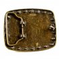 Ladies Brassy Look & Rhinestones Belt Buckle 5214
