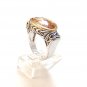 Sterling Silver Champagne Yellow Sparkly CZ Ring Sz 9