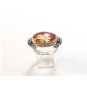 Sterling Silver Champagne Yellow Sparkly CZ Ring Sz 9