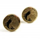 True Vintage Goldtone Fish Big Mouthed Bass Cufflinks by Swank 100714