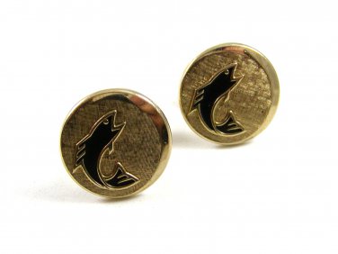 True Vintage Goldtone Fish Big Mouthed Bass Cufflinks by Swank 100714