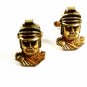 True Vintage Goldtone Roman / Greek Soldier Cufflinks By ANSON 102414