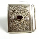 Handmade Tribal Silver & Purple Belt Buckle Unmarked 102914