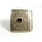 Handmade Tribal Silver & Purple Belt Buckle Unmarked 102914