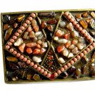 Ladies Various Unknown Stones Belt Buckle Unmarked 092214