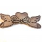 Mexican Sterling Silver Male & Female Angels Heart Holding Hands Brooch
