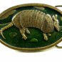 Vintage 1975 Made in USA Bergamont Armadillo Enameled Belt Buckle 11042013