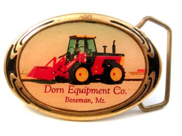 Vintage 1988 Solid Brass Dorn Equipment Co Boseman Montana Belt Buckle