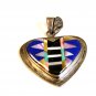 Southwest Sterling Silver & Mother of Pearl Etc Heart Pendant