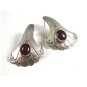 Signed R. Weirto Navajo Sterling Silver & Carnelian Earrings