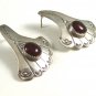 Signed R. Weirto Navajo Sterling Silver & Carnelian Earrings