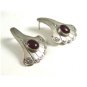 Signed R. Weirto Navajo Sterling Silver & Carnelian Earrings