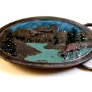Vintage 1987 C&J Made in USA Buck at Lake Belt Buckle