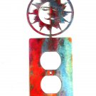 Large Shiny Sun Double Outlet Cover Plate by Steel Images USA 52815d