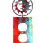 Large Shiny Sun Double Outlet Cover Plate by Steel Images USA 52815d