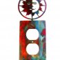 Large Shiny Sun Double Outlet Cover Plate by Steel Images USA 52815d