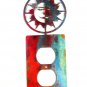 Large Shiny Sun Double Outlet Cover Plate by Steel Images USA 52815d