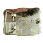 Made in USA Western Silvertone Green Cowboy Saddle Belt Buckle #102113a