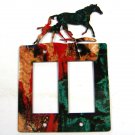 Mama Horse & Colt Double Rocker Outlet Cover Plate by Steel Images USA C