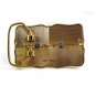 Rodeo Cowboy Made in USA Gold Tone Green Longhorn Belt Buckle #101813