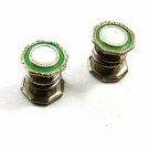Art Deco Silvertone Green Mother Pearl Cufflinks By SNAP LINK 101314b