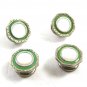 Art Deco Silvertone Green Mother Pearl Cufflinks By SNAP LINK 101314b