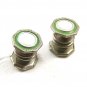 Art Deco Silvertone Green Mother Pearl Cufflinks By SNAP LINK 101314b