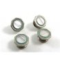 Art Deco Silvertone Green Mother Pearl Cufflinks By SNAP LINK 101314a