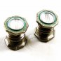 Art Deco Silvertone Green Mother Pearl Cufflinks By SNAP LINK 101314a