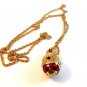 Joan Rivers Dark Red Pendant / Chain Mint in Box