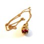 Joan Rivers Dark Red Pendant / Chain Mint in Box