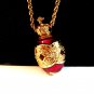 Joan Rivers Dark Red Pendant / Chain Mint in Box