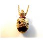 Joan Rivers Dark Red Pendant / Chain Mint in Box