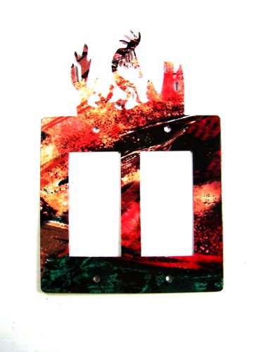 Kokopelli Pueblo Double Rocker Outlet Cover Plate by Steel Images USA 051315