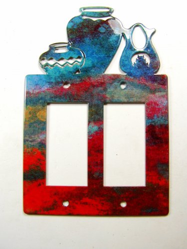 Southwest Pueblo Pottery Double Rocker Outlet Cover Plate by Steel Images USA B