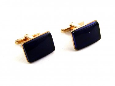 Goldtone & Blue Cufflinks by Hickok USA 04282014