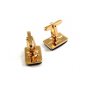Goldtone & Blue Cufflinks by Hickok USA 04282014