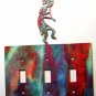 Kokopelli w/ Flute Triple Switch Cover Plate by Steel Images USA 021915B
