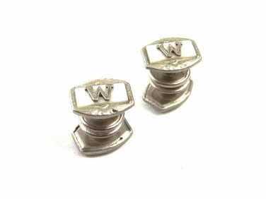Art Deco Silvertone Initial / Letter W Snap Link Cufflinks by Snap Link 103114