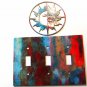 Southwest Sun Triple Light Switch Cover Plate Steel Images Made USA 02161511111F