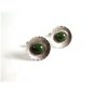 Unmarked Sterling Silver & Green Stone Cufflinks 11262013