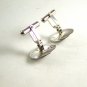 Unmarked Sterling Silver & Green Stone Cufflinks 11262013