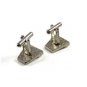 True Vintage Silvertone & Rhinestones Dressy Cufflinks Unmarked 100714a