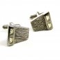 True Vintage Silvertone & Rhinestones Dressy Cufflinks Unmarked 100714a